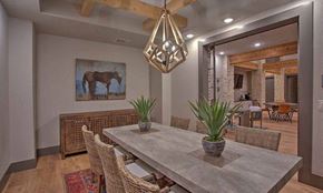 Denton apartment for rent - a dining room with a table and chairs at Hunters Creek Apartments, Denton, 76210