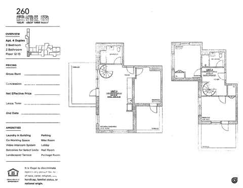 Floor plan for 3 beds, 1 bath, 1095 sqft