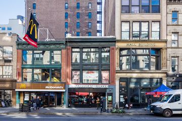 New York apartment for rent - the facade of a building on a city street