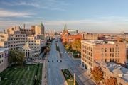 St Louis apartment for rent - city view from the roof of a building at The Nicholas, St Louis, MO
