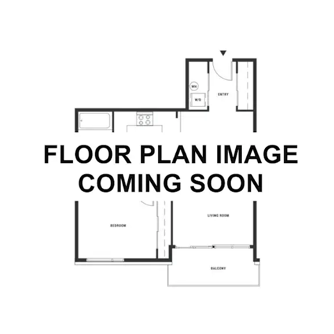 Floor plan for 1 bed, 1 bath, 1000 sqft