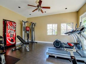Oceanside apartment for rent - a home gym with a coke machine