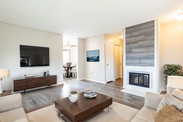 Moreno Valley apartment for rent - a living room with a couch and a coffee table