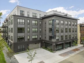 St. Paul apartment for rent - a large brick building with a sign on the side of it