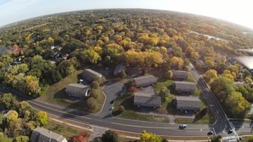 Eagan townhouse for rent - A suburban area with houses and trees.