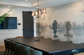 Wayzata apartment for rent - A dining room with a large table and chairs.