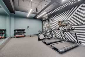 Minneapolis apartment for rent - Treadmills in a gym with free weights