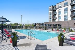 Roseville apartment for rent - Large fenced in pool with lounge chairs