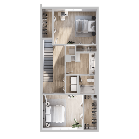 Floor plan for 2 beds, 1.5 baths, 1436 sqft