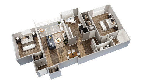 Floor plan for 2 beds, 1 bath, 825 sqft