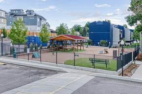 Edgewater apartment for rent - a park with a playground and a fence