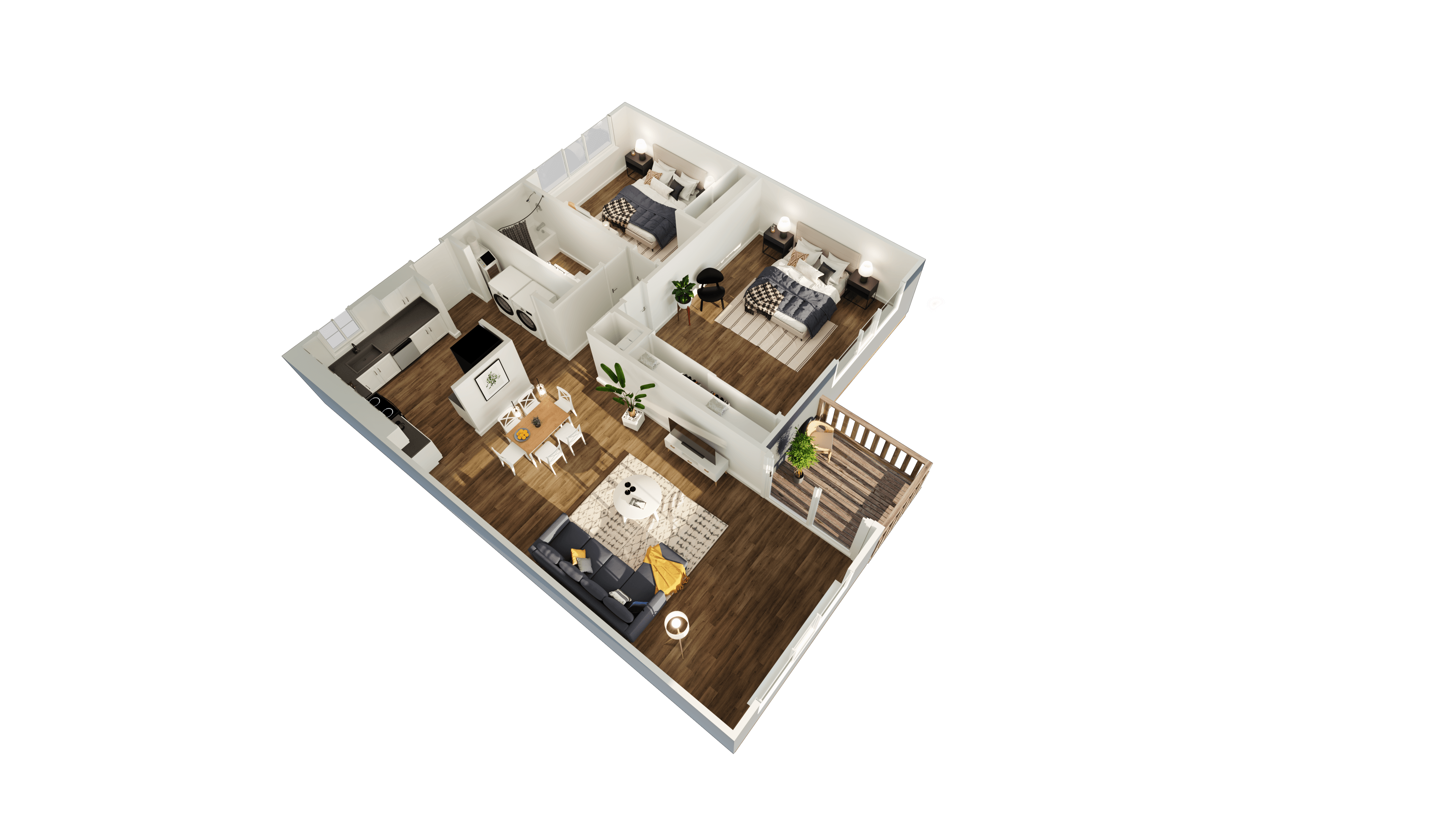 Floor plan for 2 beds, 1 bath, 800 sqft