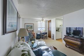 Boulder apartment for rent - the living room is open to the dining room and kitchen