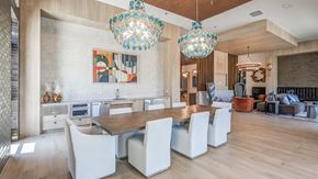 Georgetown apartment for rent - resident lounge with wet bar and large table with seating