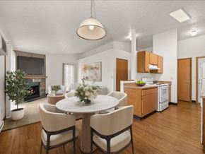 Spokane Valley apartment for rent - Staged dining/living/kitchen, unit style 2B