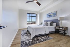 Coral Gables apartment for rent - a bedroom with a bed and a ceiling fan