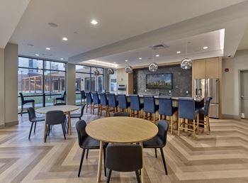 Resident lounge with fireplace