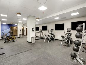 Detroit apartment for rent - the gym is equipped with a variety of exercise equipment
