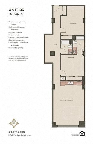 Floor plan for 2 beds, 2 baths, 1183 sqft
