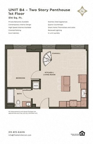 Floor plan for 2 beds, 2 baths, 1011 sqft