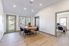 Middleboro apartment for rent - A dining room with a table and chairs.