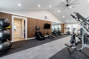 Jacksonville apartment for rent - A spacious home gym with a variety of exercise equipment.
