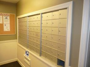 Franklin apartment for rent - a room with a bunch of lockers on the wall