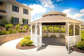 Newburgh apartment for rent - a white gazebo with a house in the background