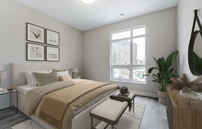 London apartment for rent - Bedroom with a bed and a window  at 101 Base Line Road West, London