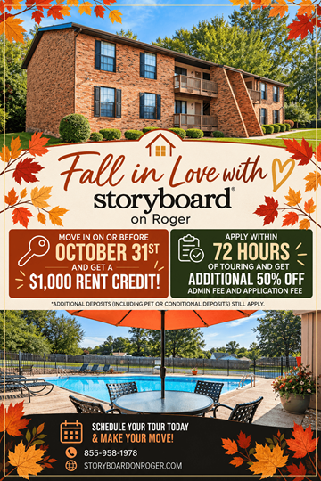 Swansea apartment for rent - A fall in love with storyboard on Roger promotion with a pool in the background.