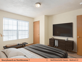 Lebanon apartment for rent - a bedroom with a bed and a television