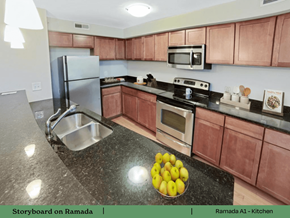 Collinsville apartment for rent - a kitchen with granite counter tops and stainless steel appliances