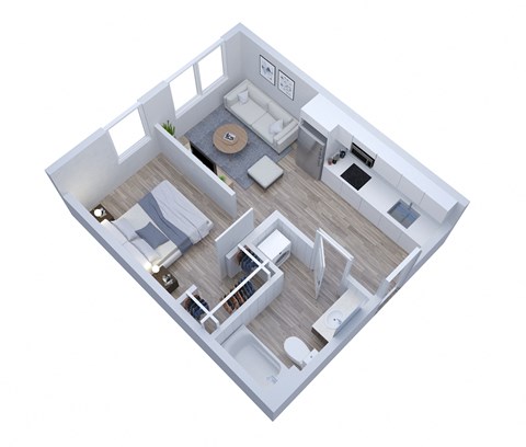 Floor plan for studio, 1 bath, 426 sqft