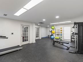 Montgomery apartment for rent - Fitness center with weights and equipment at Park at Meadow Ridge Montgomery AL