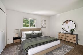 Madison apartment for rent - Bedroom with furnishings at Madison Estates Madison WI