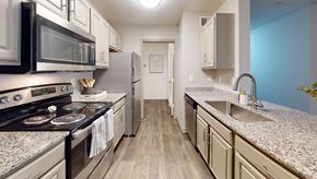 Augusta apartment for rent - a kitchen with a stove top oven next to a sink
