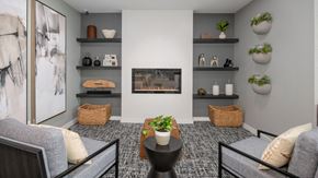 Swartz Creek apartment for rent - Community lounge with fireplace at Atlas North Swartz Creek MI