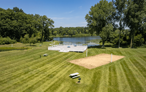 Battle Creek apartment for rent - A baseball field with a lake in the background.