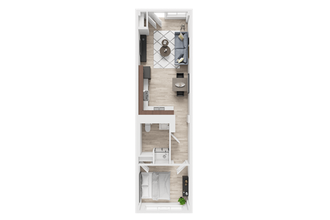 Floor plan for 1 bed, 1 bath, 546 sqft