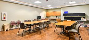 Dublin apartment for rent - A conference room with a long table surrounded by chairs.