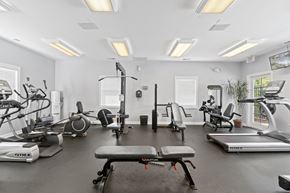 Virginia Beach apartment for rent - a gym with treadmills and other exercise equipment and windows at Saltmeadow Bay, Virginia Beach, VA, 23451