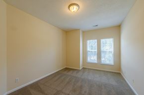 Greensboro apartment for rent - A room with a carpeted floor and a window with a view of trees.
