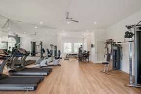 Parkland apartment for rent - the gym with treadmills and other exercise equipment at the flats at west end at The Villas at Ibis Landing, Parkland