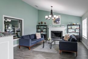 Augusta apartment for rent - A living room with a fireplace and two couches.