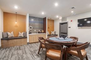 Hixson apartment for rent - A modern dining room with a round table and chairs.
