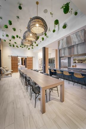 Prospect apartment for rent - a dining room with a long wooden table and chairs at Lyric at Norton Commons Apartments, Prospect, 40059