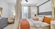 Chattanooga apartment for rent - a bedroom with a bed and a window at Marina Point, Tennessee, 37415