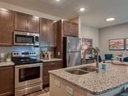Midlothian apartment for rent - a kitchen with stainless steel appliances and a granite counter top  at Sapphire at Centerpointe, Virginia, 23114