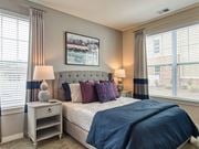 Midlothian apartment for rent - a bedroom with a bed and two windows  at Sapphire at Centerpointe, Midlothian