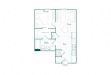 Floor plan for 1 bed, 1 bath, 552 sqft